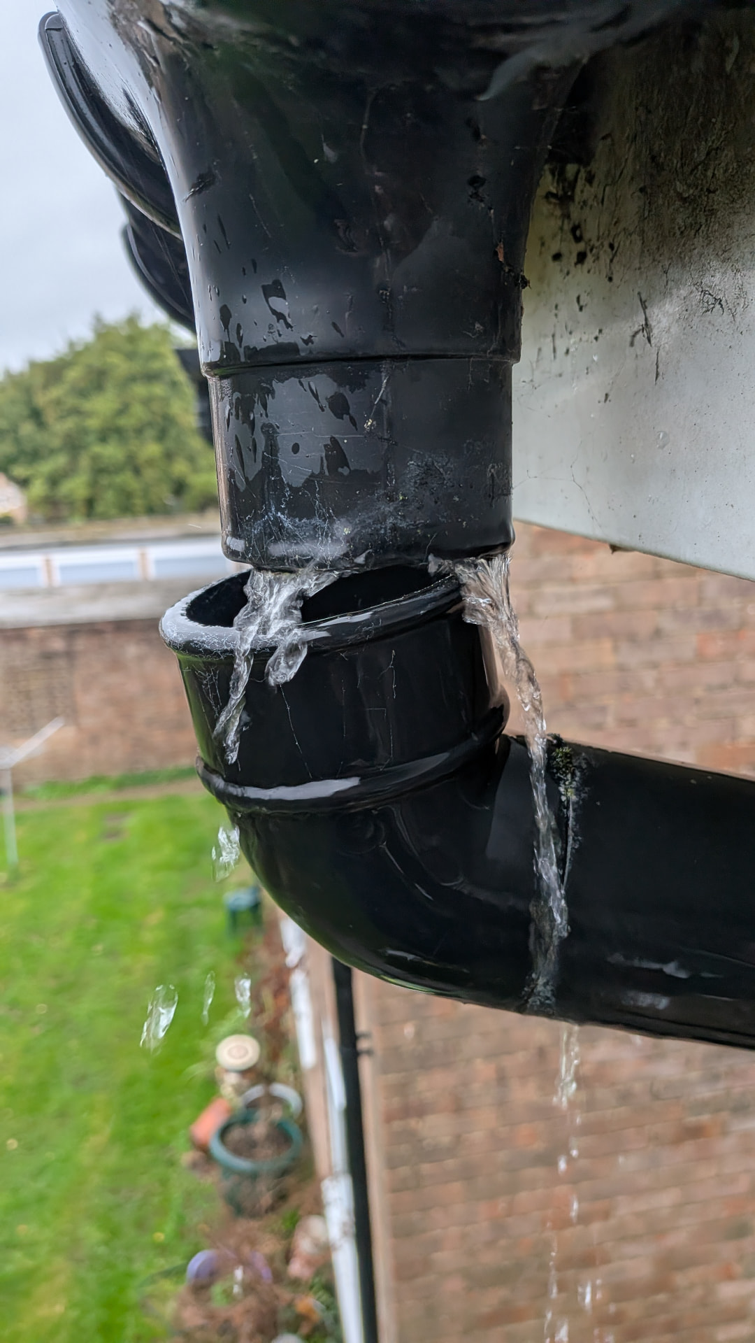 REPAIR – Downpipe connection that had come apart and was leaking