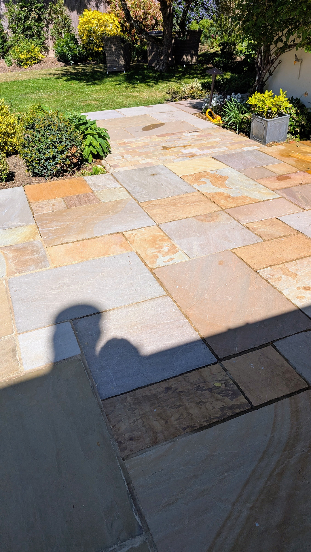 Sandstone patio mid-clean