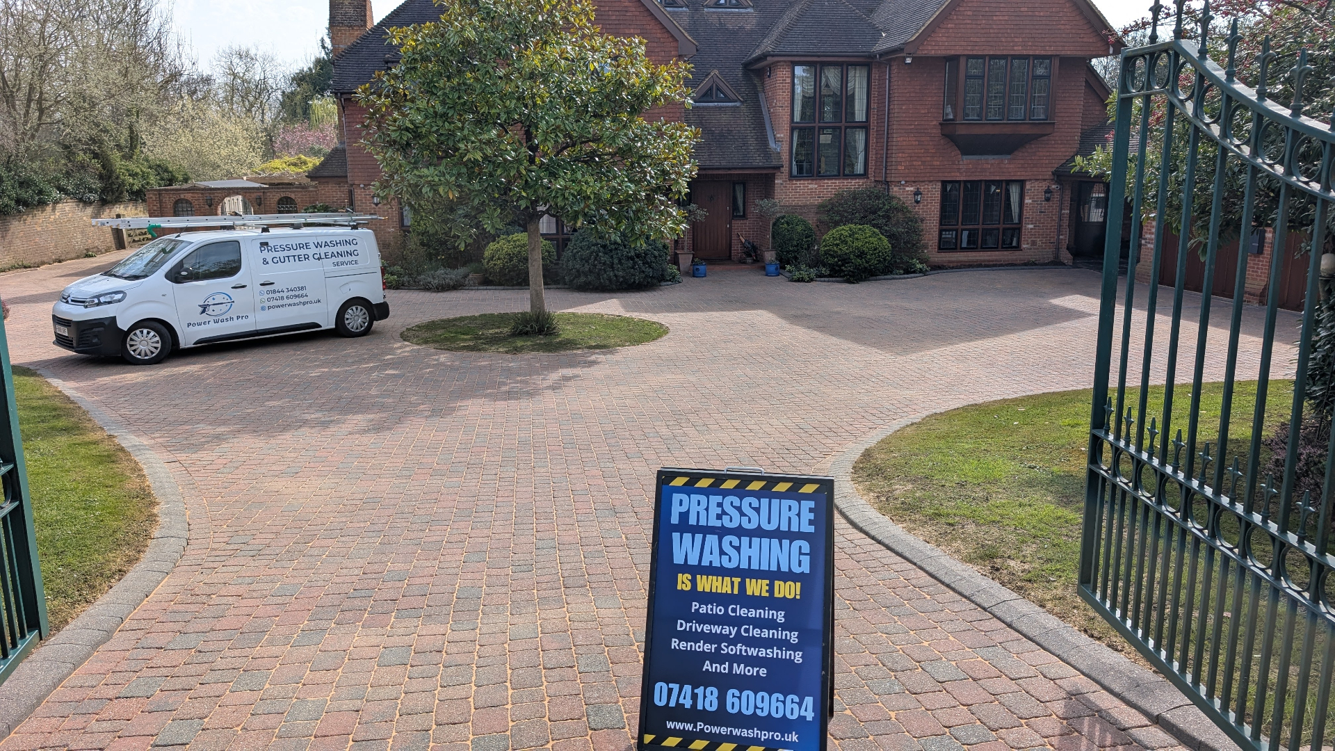 Power Wash Pro van on a restored driveway in Oxfordshire